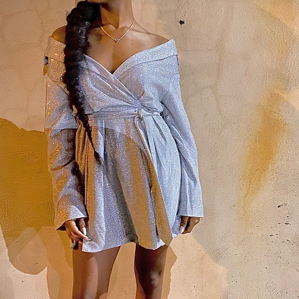 Glitter Off shoulder dress